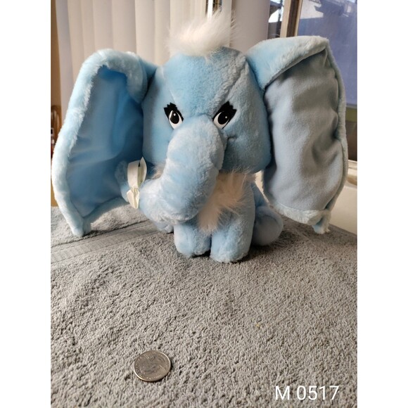 Commonwealth 1998 9"  BLUE ELEPHANT PLUSH TOY - Picture 1 of 5